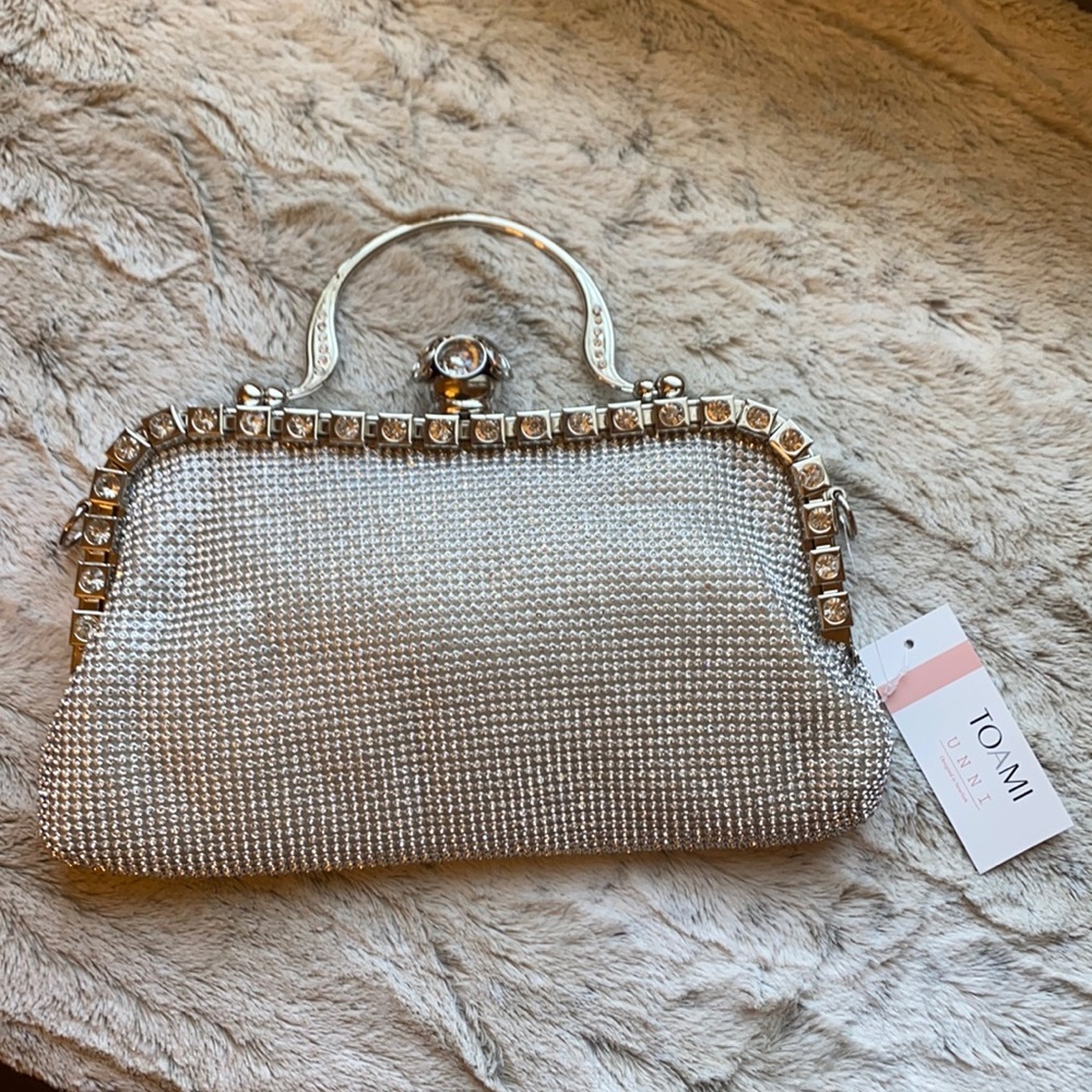 silver/bling chain crossbody bag